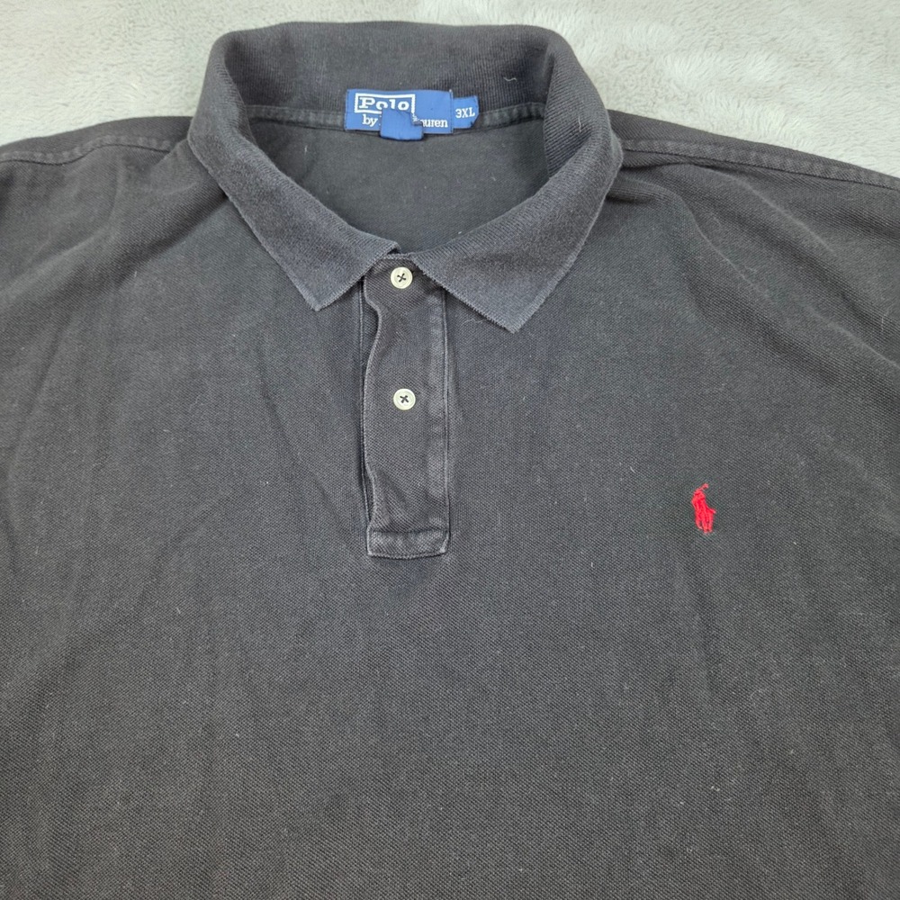 Polo Ralph Lauren Polo Shirt Mens 3XL Short Sleeve Pique Pony Logo Black Cotton
